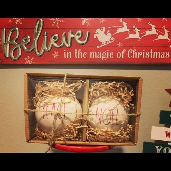 Rae Dunn Christmas “PEACE and NOEL”Ornaments - Picture 4 of 4